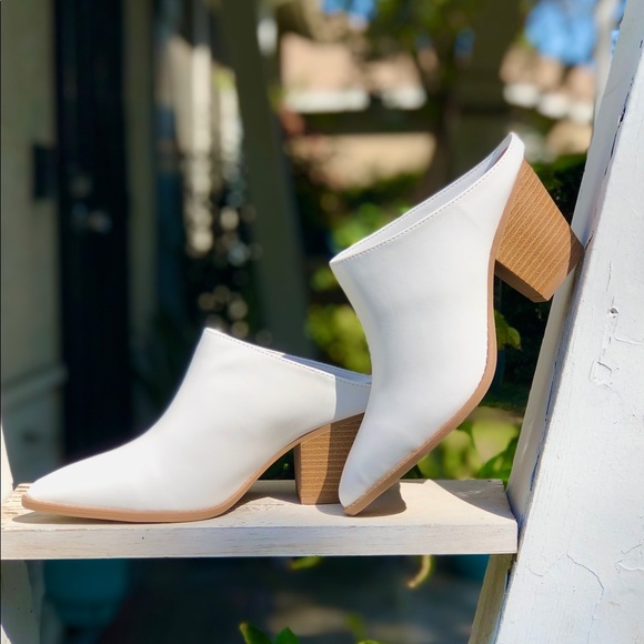 Qupid Shoes - FINAL PRICE! White Vegan Leather Mule Boots